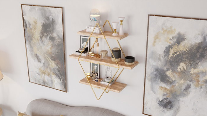 Hanah Home Prizma Raf Estantería de Pared Grande Hanah Home Prizma Raf Estantería de Pared Grande